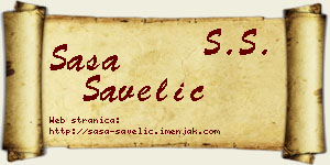 Saša Savelić vizit kartica